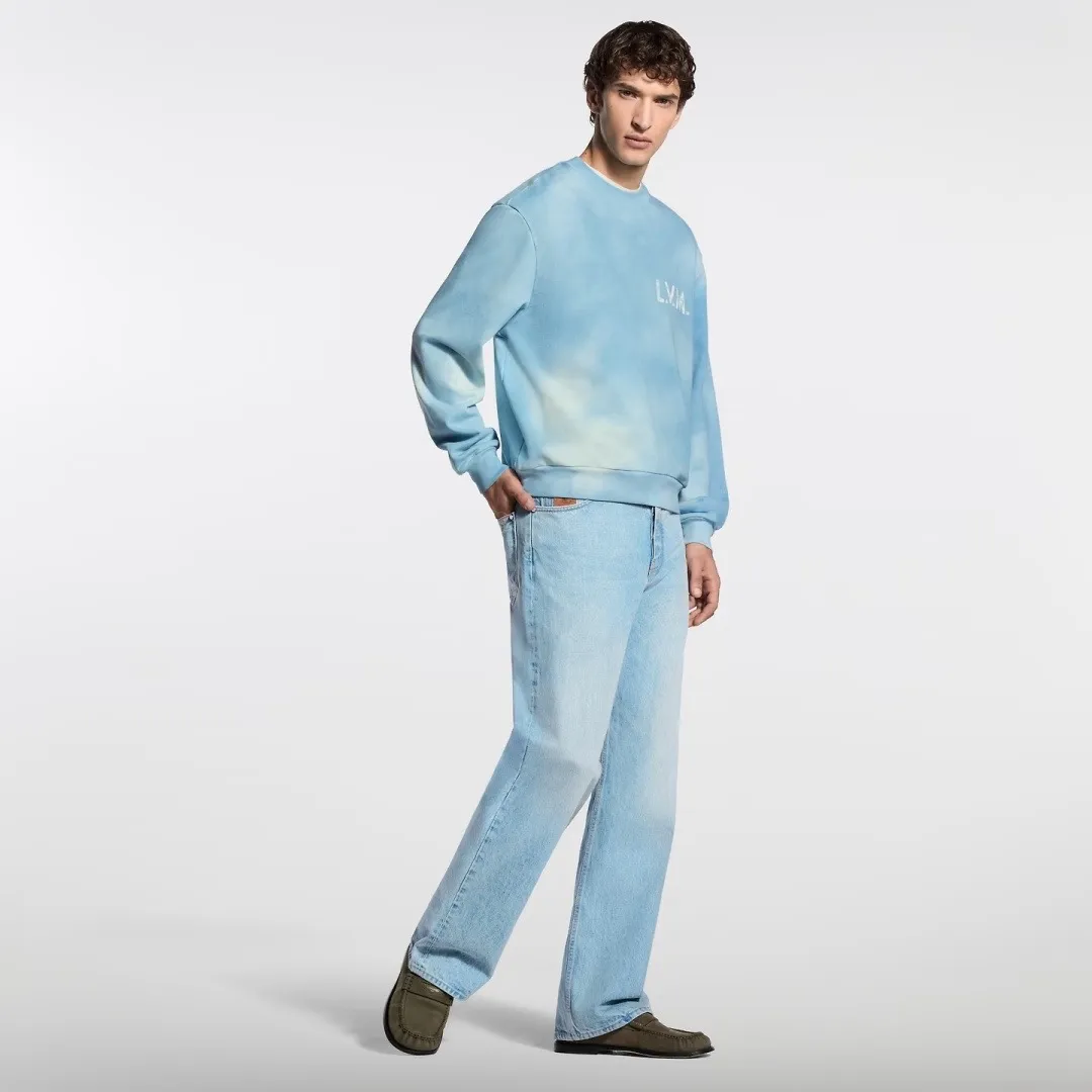 Louis Vuitton/Louis Vuitton letter-dyed embroidered crewneck sweatshirt